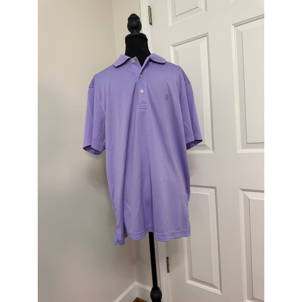 Men's Purple IZOD Performance Polo Shirt with Textured Grid